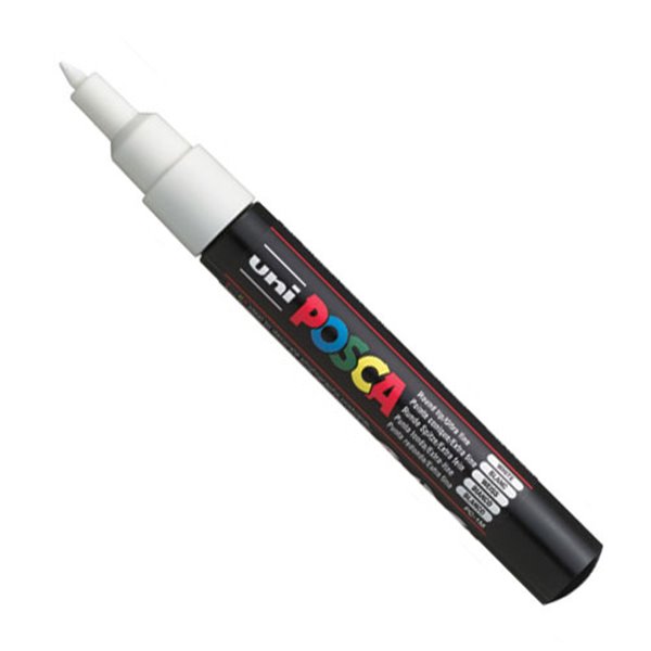 Uni POSCA - Rotulador de pintura, 10 bolígrafos blancos, resistente al  agua, sin olor, con notas adhesivas originales, Blanco